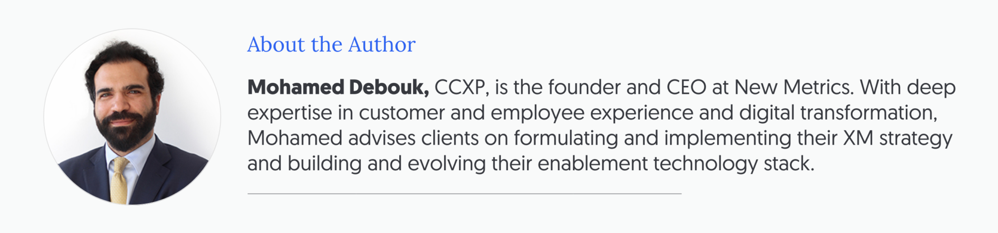 Mohamed Debouk-CX and ESG Integration